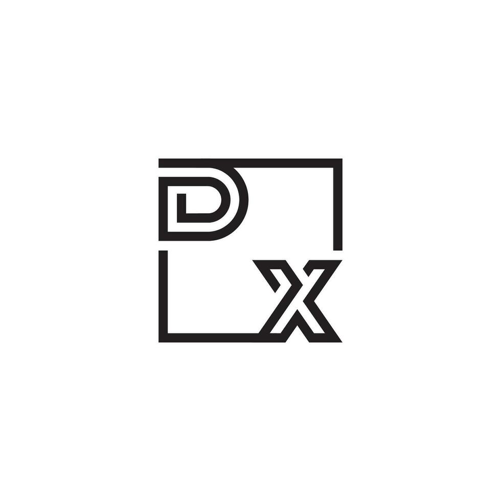 dx futuristisch im Linie Konzept mit hoch Qualität Logo Design vektor