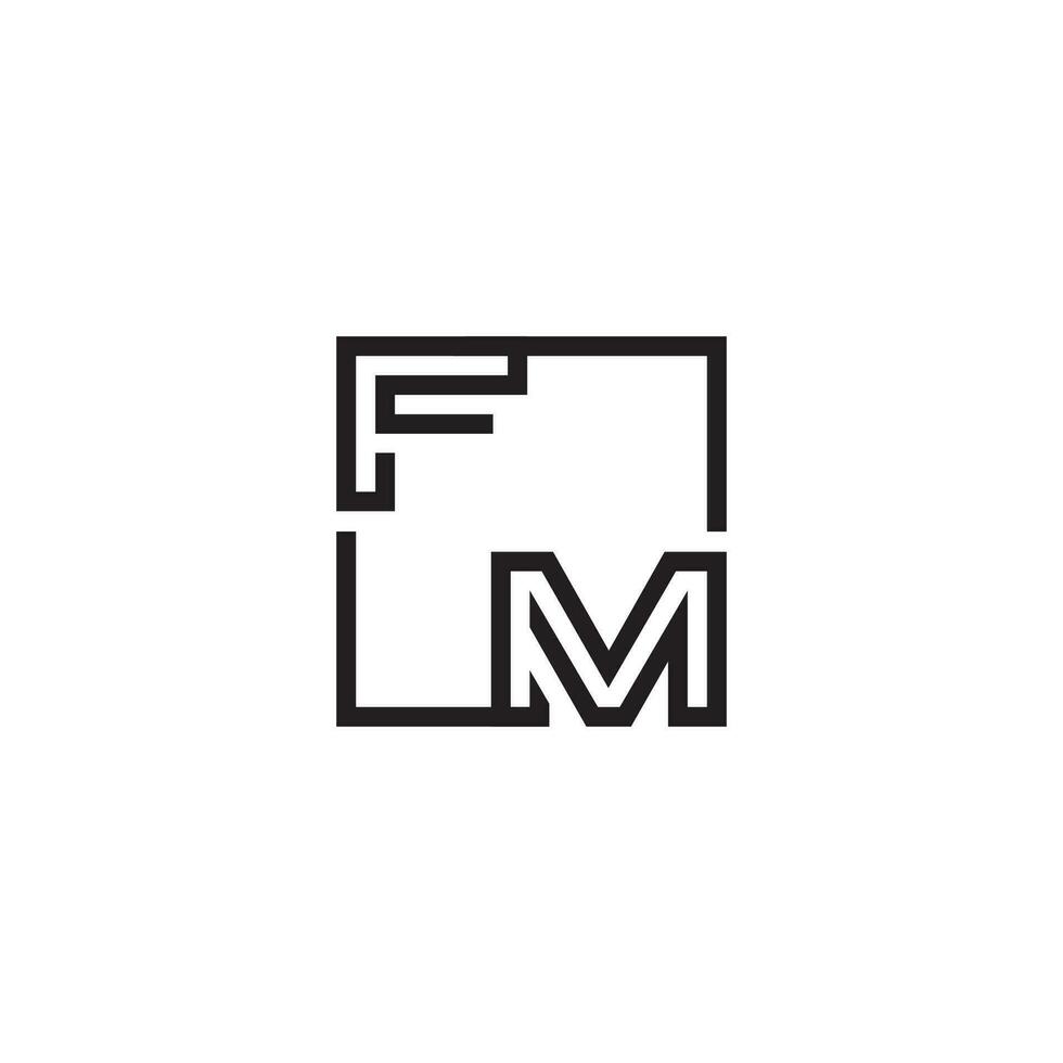 fm trogen i linje begrepp med hög kvalitet logotyp design vektor