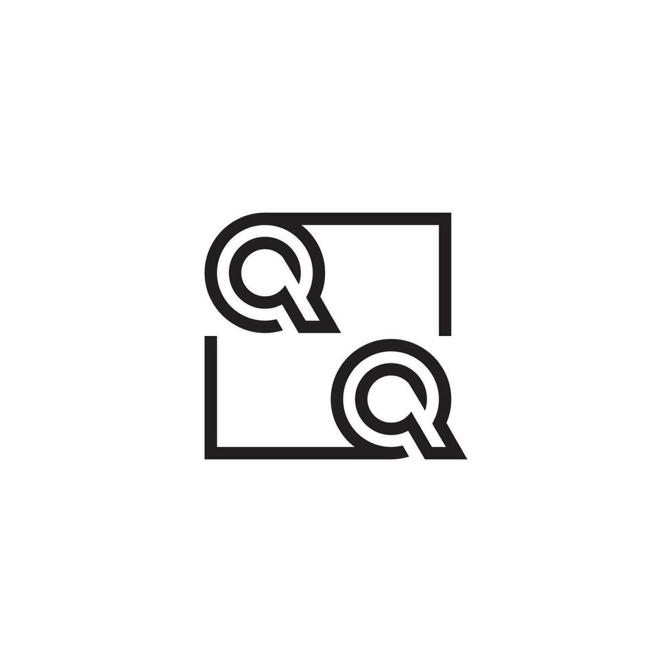 qq futuristisch im Linie Konzept mit hoch Qualität Logo Design vektor