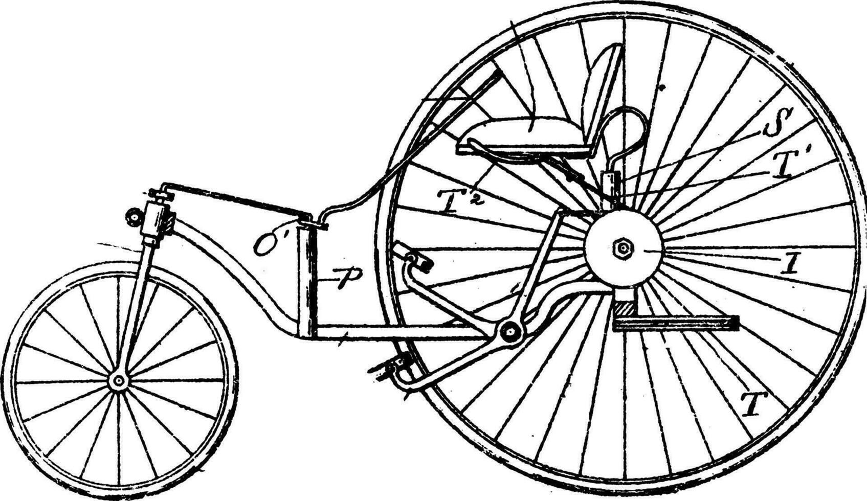 drei auf Rädern Fahrzeug, Jahrgang Illustration. vektor