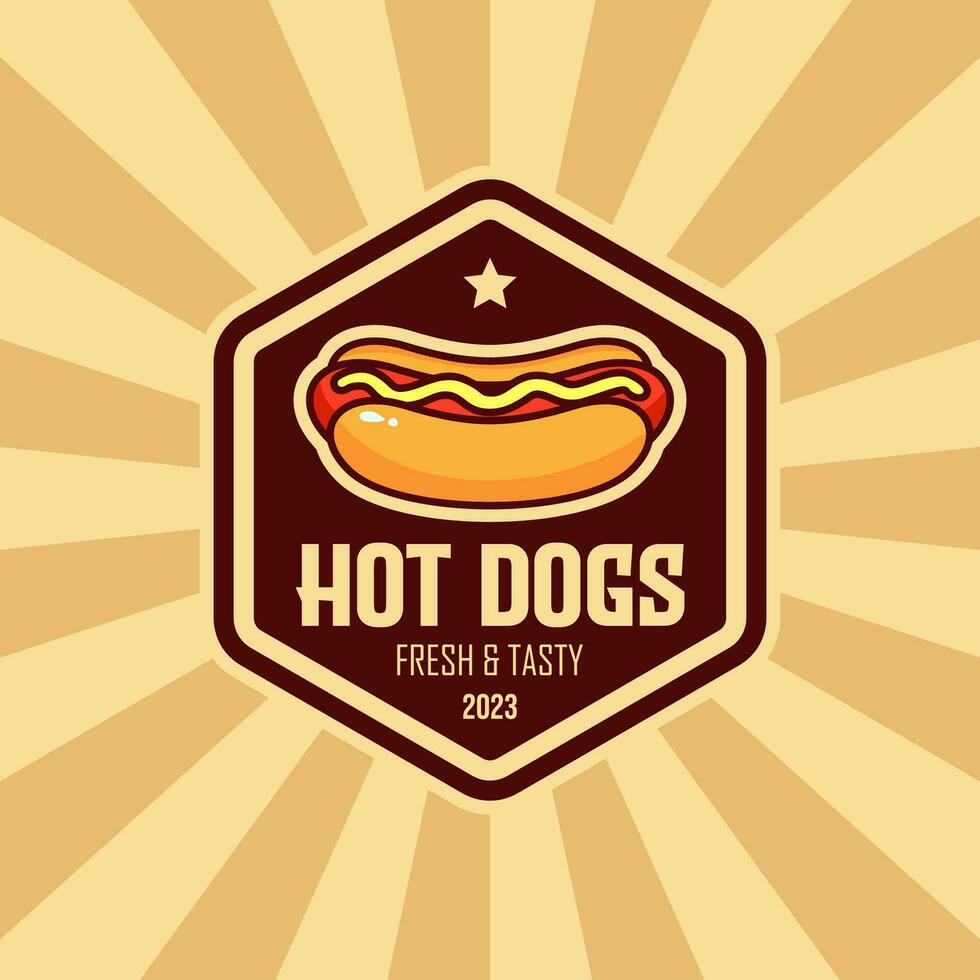 heiß Hunde Logo Design Essen Vektor