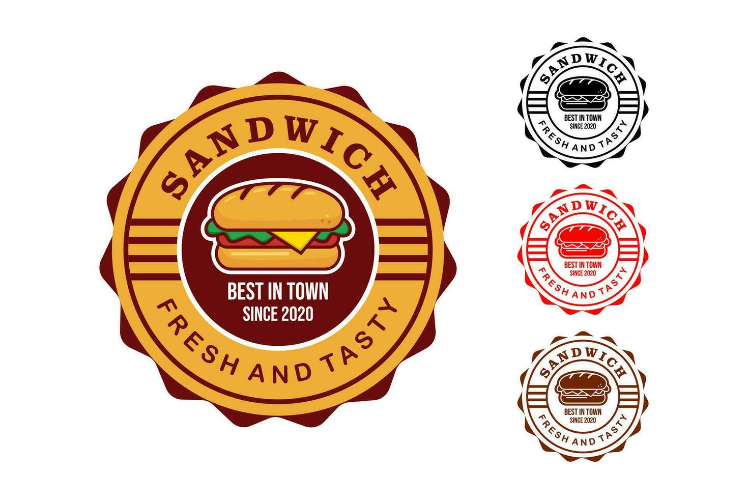 Sandwich-Logo-Design-Vektorvorlage vektor