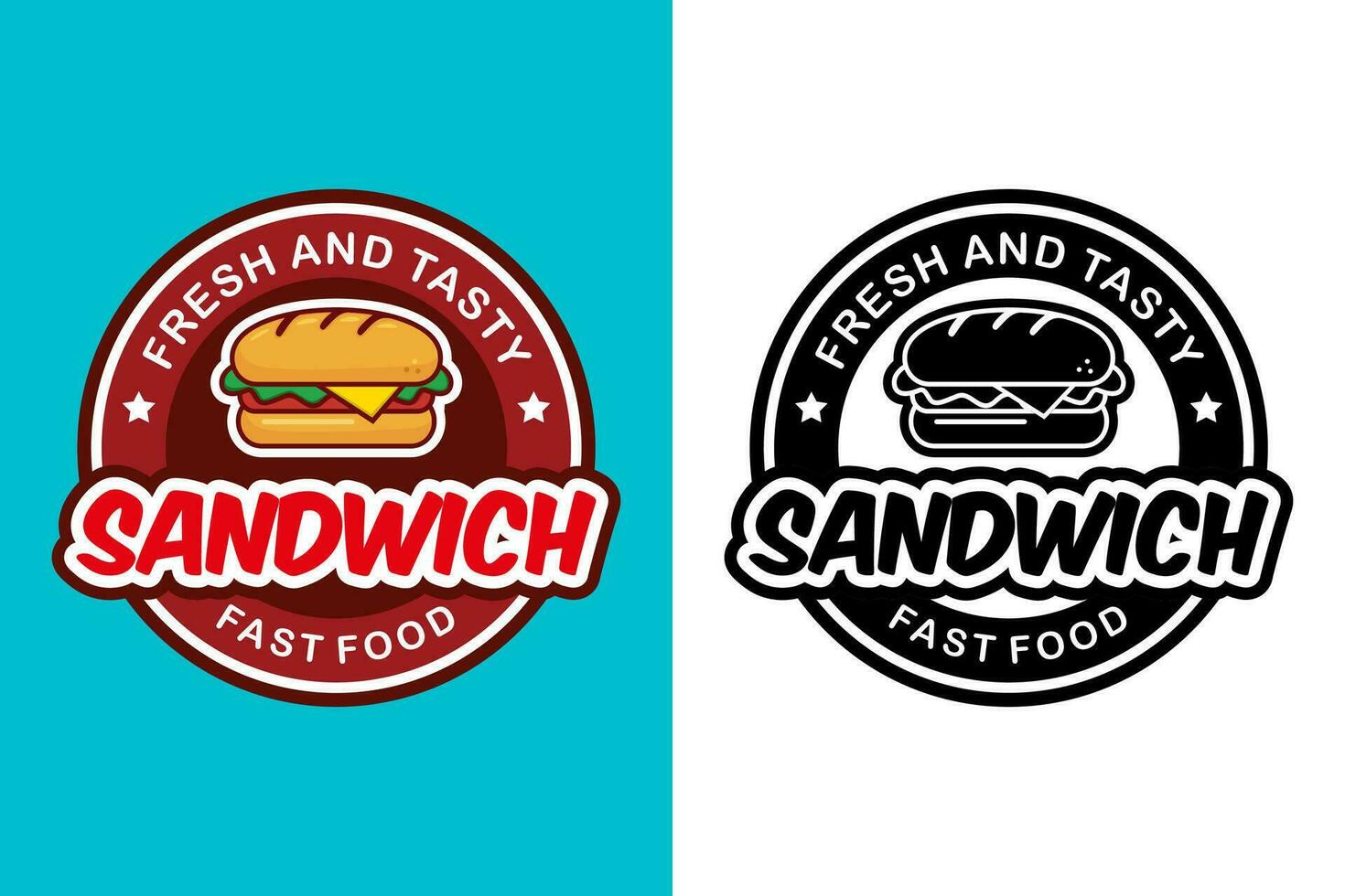Sandwich-Logo-Design-Vektor vektor