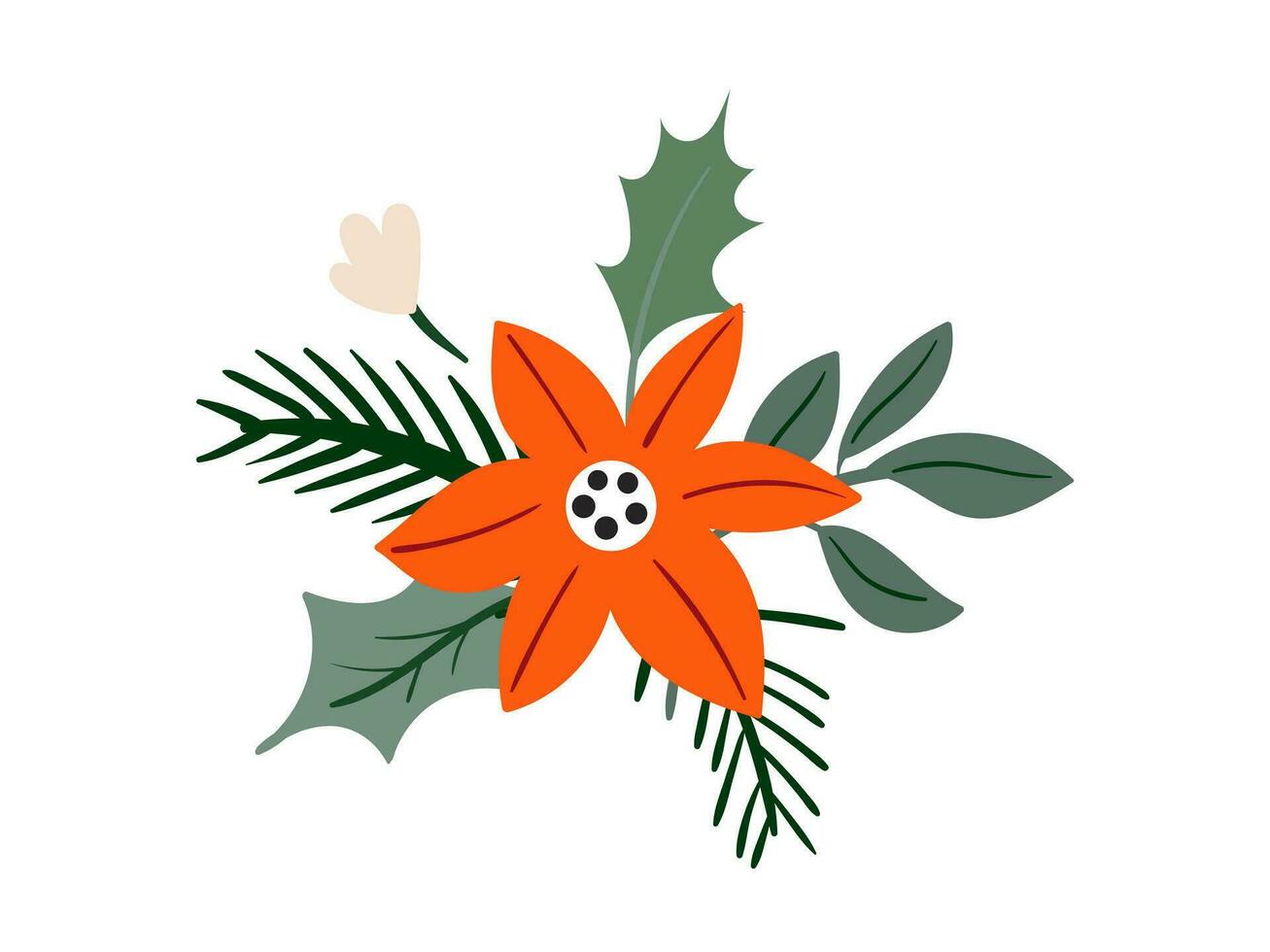 Blumen- Weihnachten Illustration Sammlung vektor