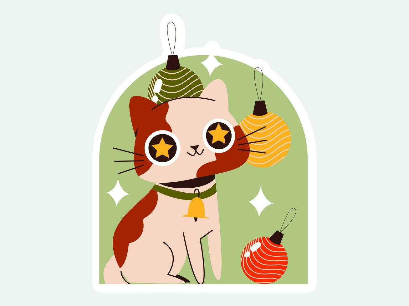 Weihnachten Katze Illustration Sammlung vektor