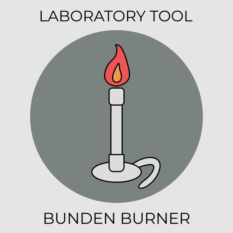laboratorium verktyg och Utrustning bunsen brännare vektor