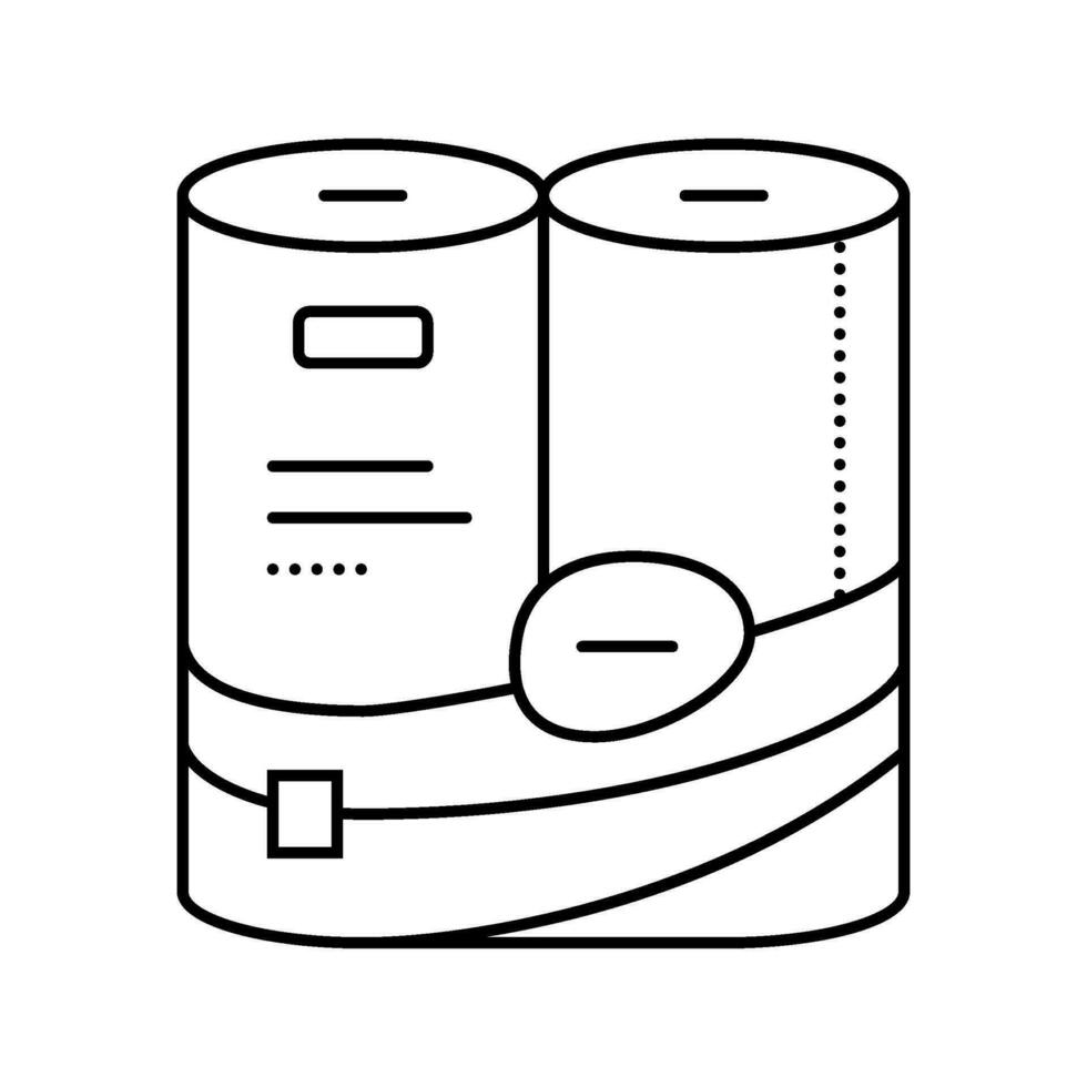Weiß rollen Papier Handtuch Linie Symbol Vektor Illustration