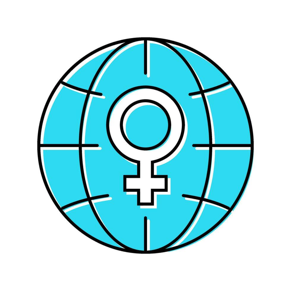 Frauen Ermächtigung Feminismus Frau Farbe Symbol Vektor Illustration