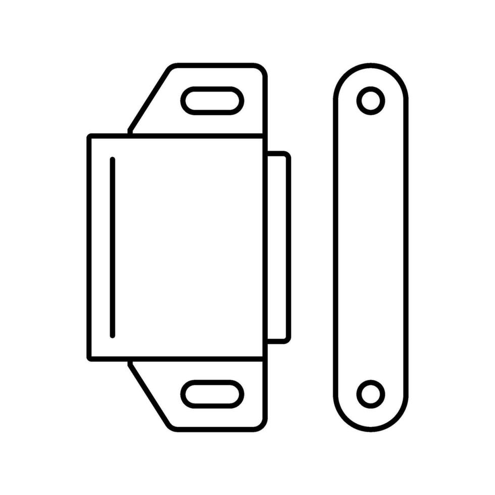 magnetisk fånga hårdvara möbel passande linje ikon vektor illustration