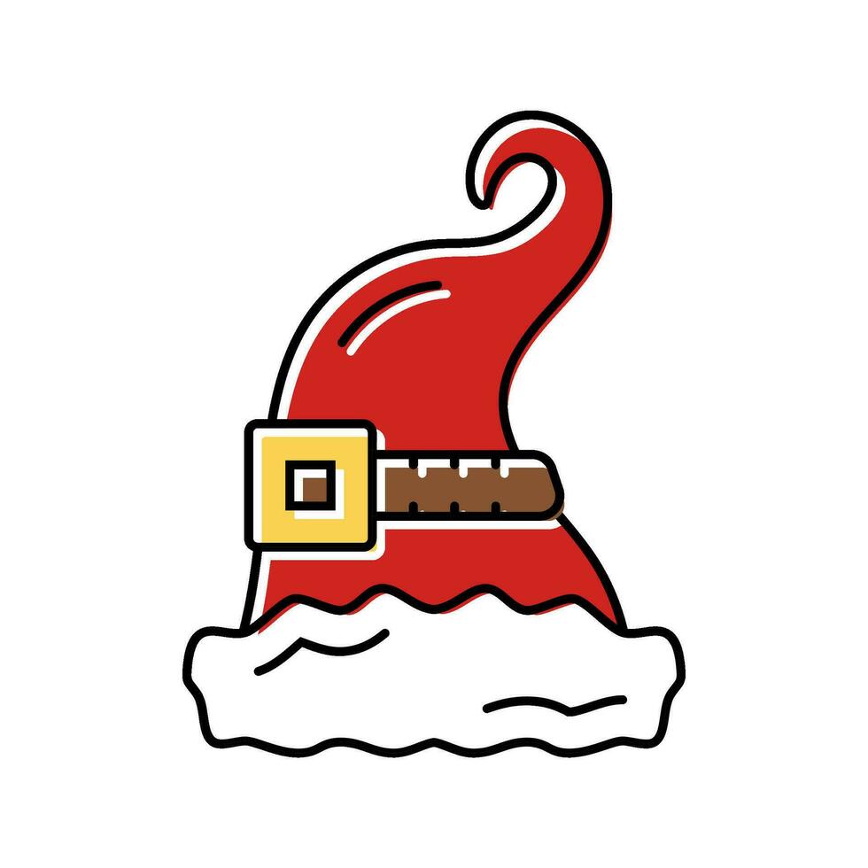 Hut Elf Santa Farbe Symbol Vektor Illustration