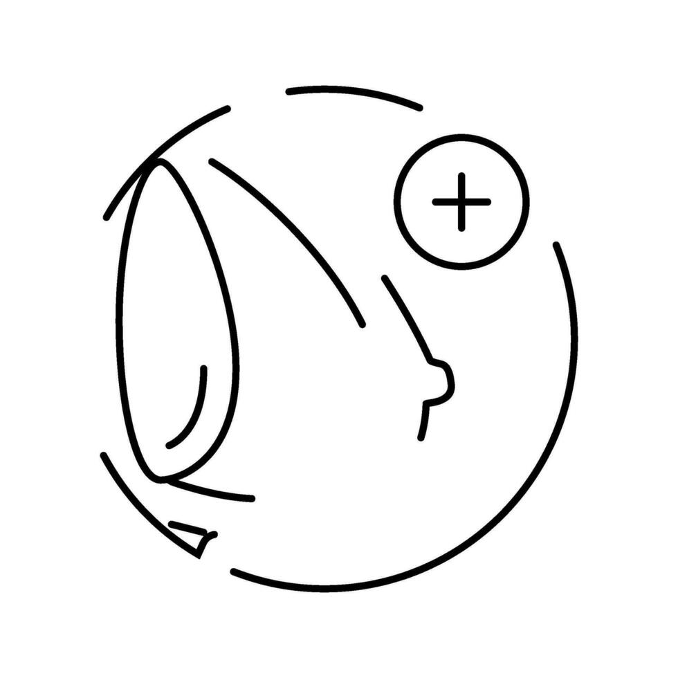 bröst förstärkning kirurgi linje ikon vektor illustration