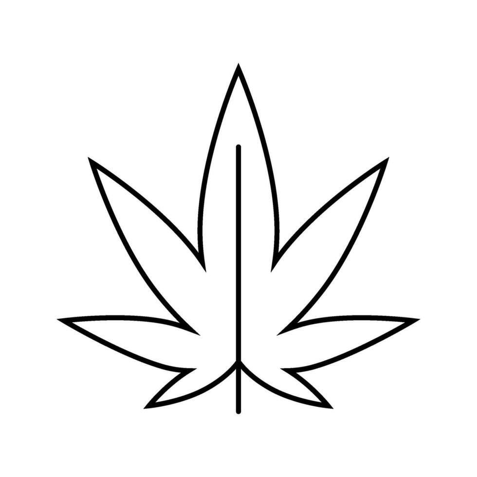 cannabis växt ogräs hampa linje ikon vektor illustration