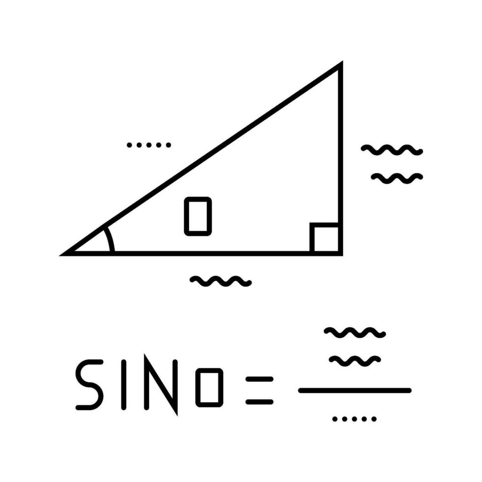 trigonometri matematik vetenskap utbildning linje ikon vektor illustration