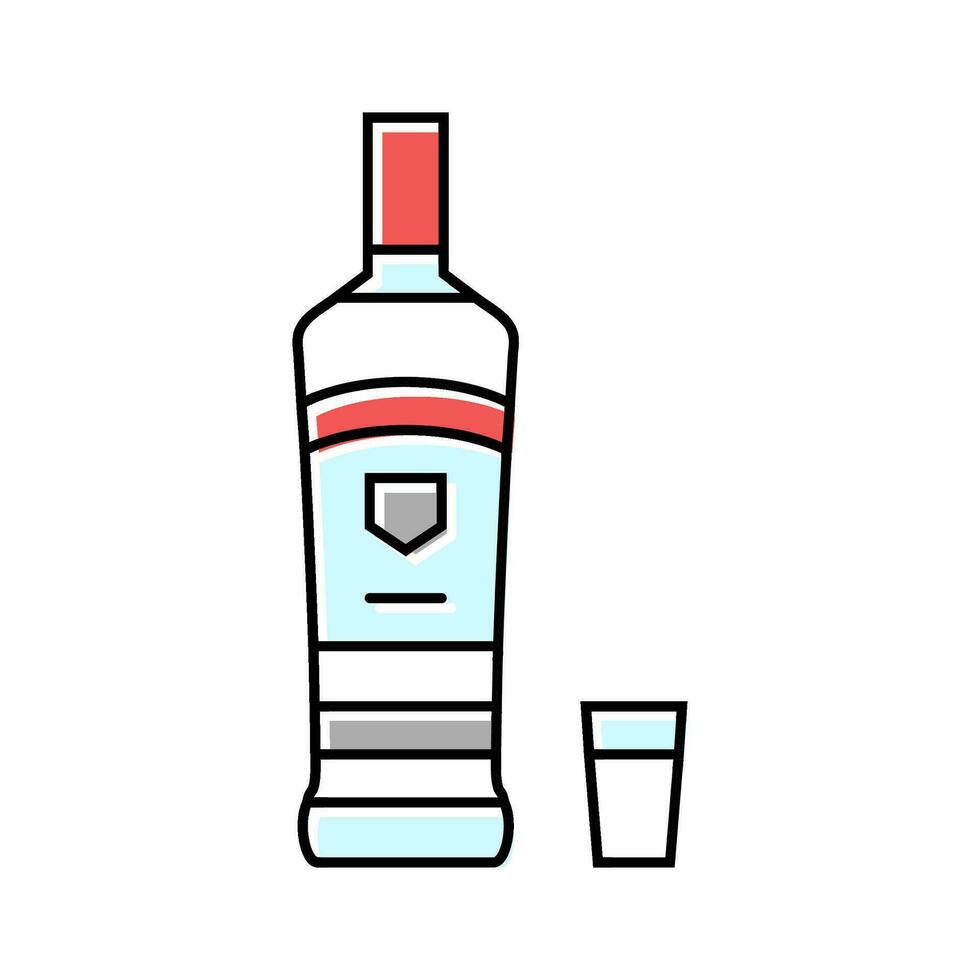 Wodka trinken Flasche Farbe Symbol Vektor Illustration