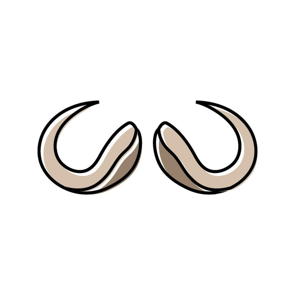 buffel horn djur- Färg ikon vektor illustration