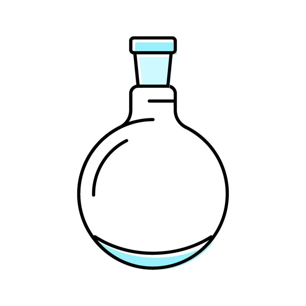 runden am Boden Flasche chemisch Glaswaren Labor Farbe Symbol Vektor Illustration