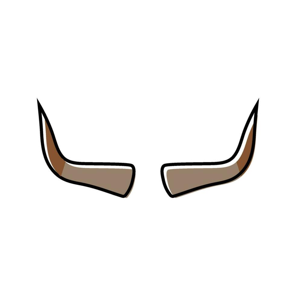Stier Horn Tier Farbe Symbol Vektor Illustration