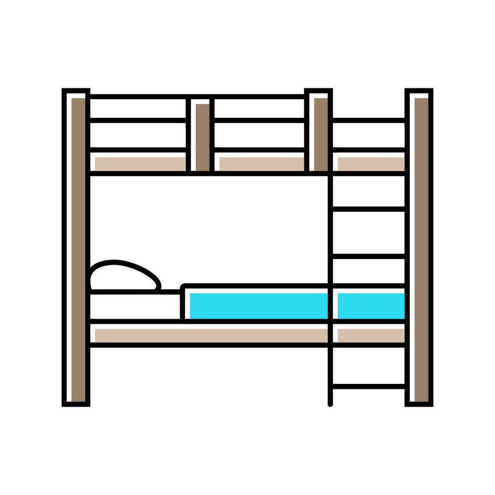 sovbrits säng unge sovrum Färg ikon vektor illustration