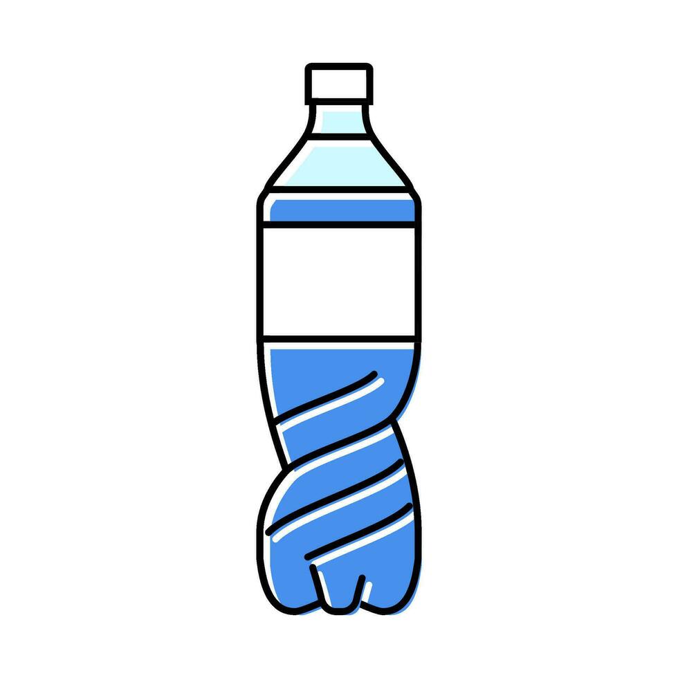 leeren Limonade Plastik Flasche Farbe Symbol Vektor Illustration