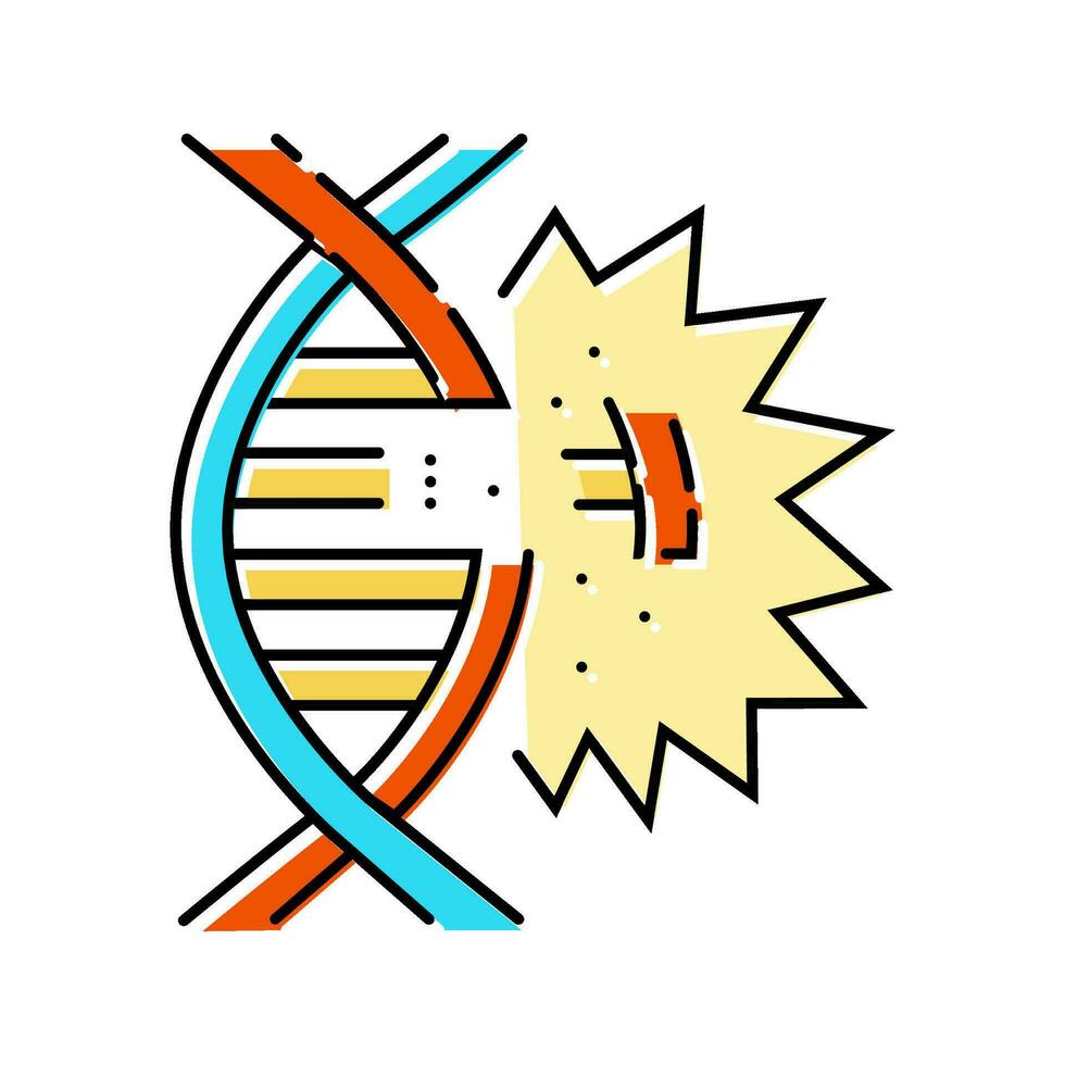 genetisk mutationer biokemi Färg ikon vektor illustration