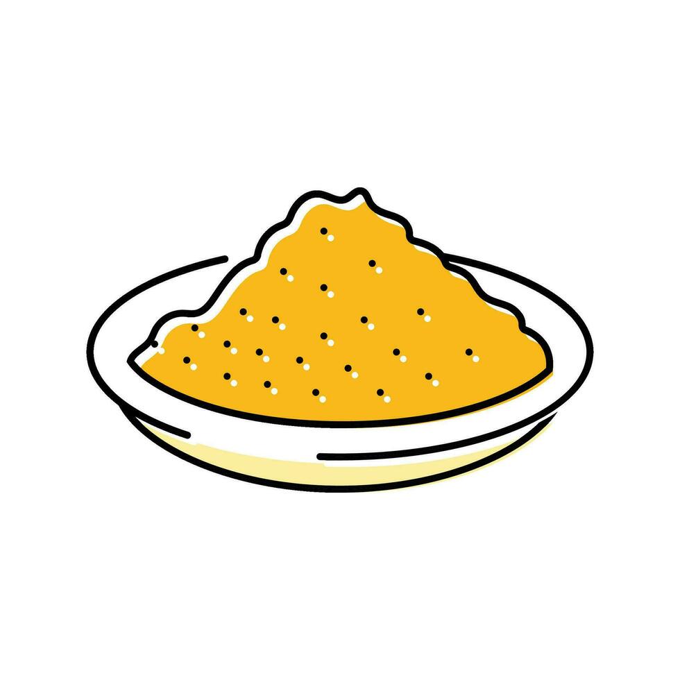 Curry Essen Kraut Farbe Symbol Vektor Illustration