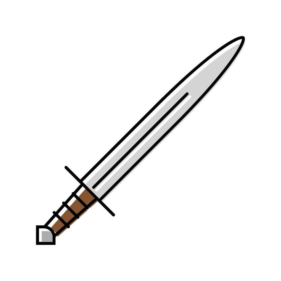 Schwert Waffe Krieg Farbe Symbol Vektor Illustration