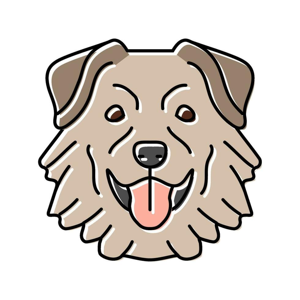 australisch Schäfer Hund Hündchen Haustier Farbe Symbol Vektor Illustration