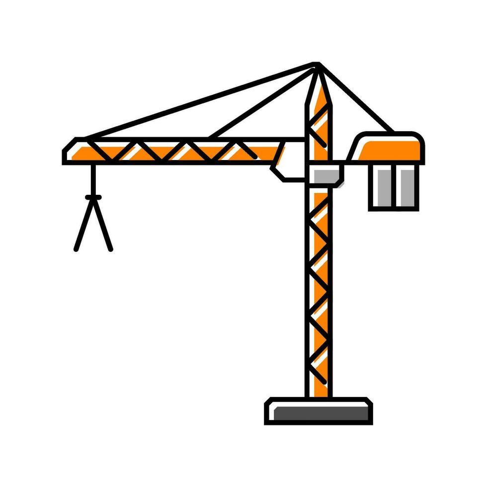 Turm Kran bürgerlich Ingenieur Farbe Symbol Vektor Illustration