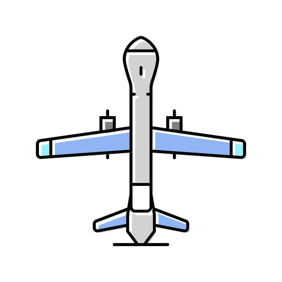 obemannad antenn fordon flygteknik ingenjör Färg ikon vektor illustration