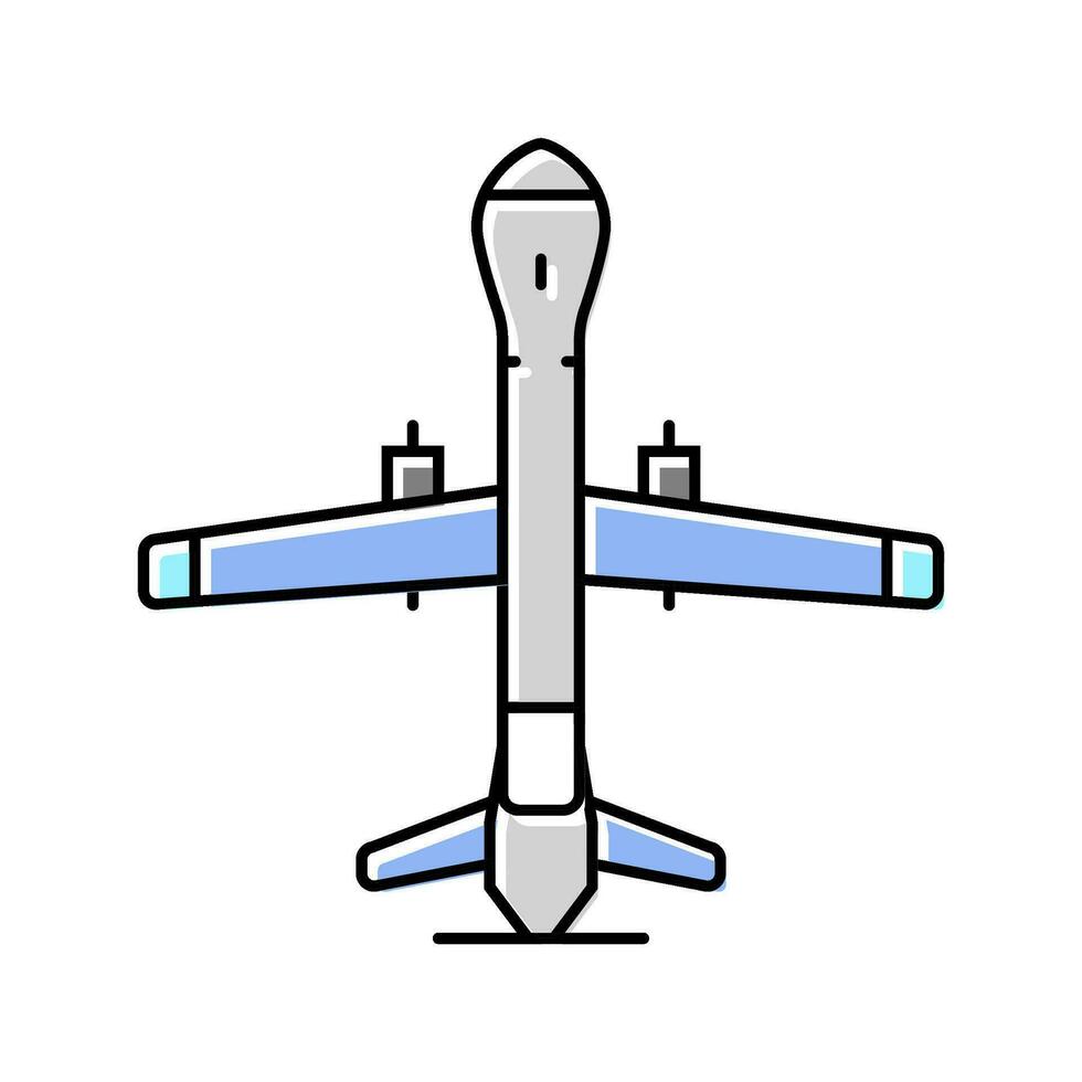 unbemannt Antenne Fahrzeug Luftfahrt Ingenieur Farbe Symbol Vektor Illustration