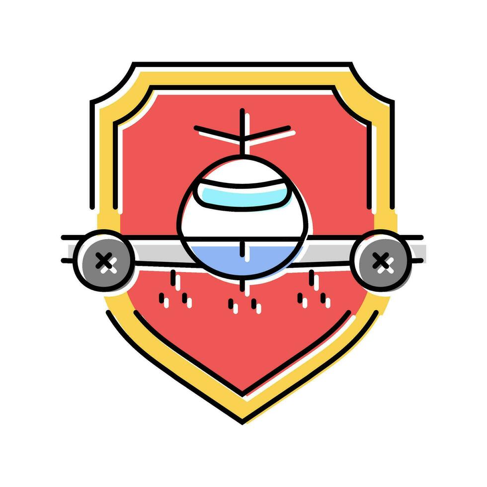 Luftfahrt Sicherheit Luftfahrt Ingenieur Farbe Symbol Vektor Illustration