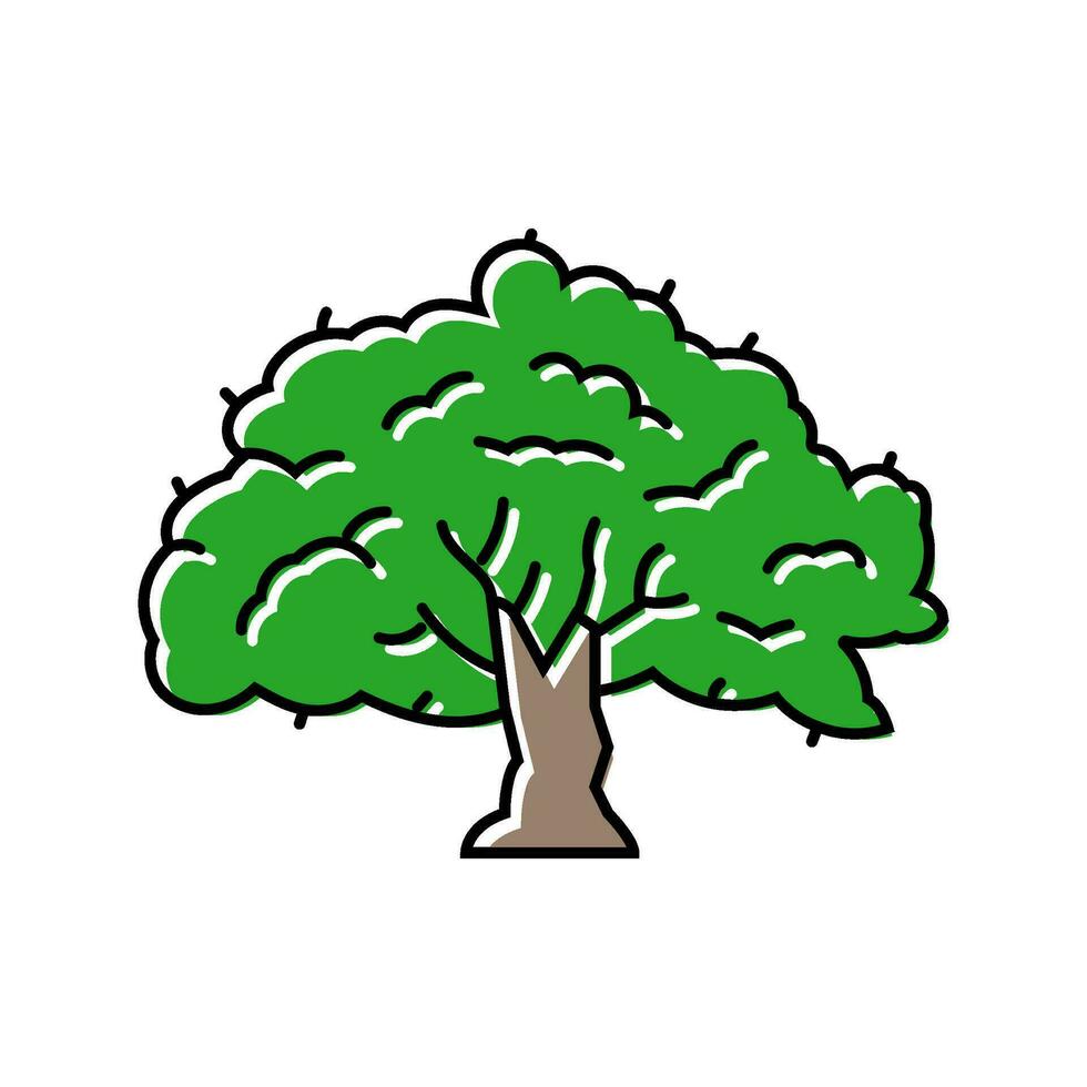 bodhi träd buddhism Färg ikon vektor illustration