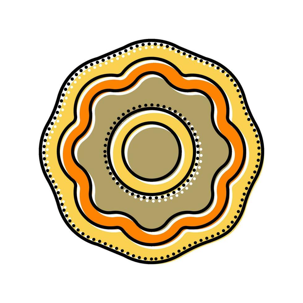 Puja Thali Farbe Symbol Vektor Illustration
