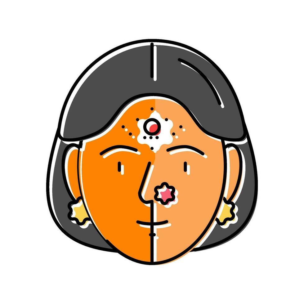 bindi Stirn Dekoration Farbe Symbol Vektor Illustration