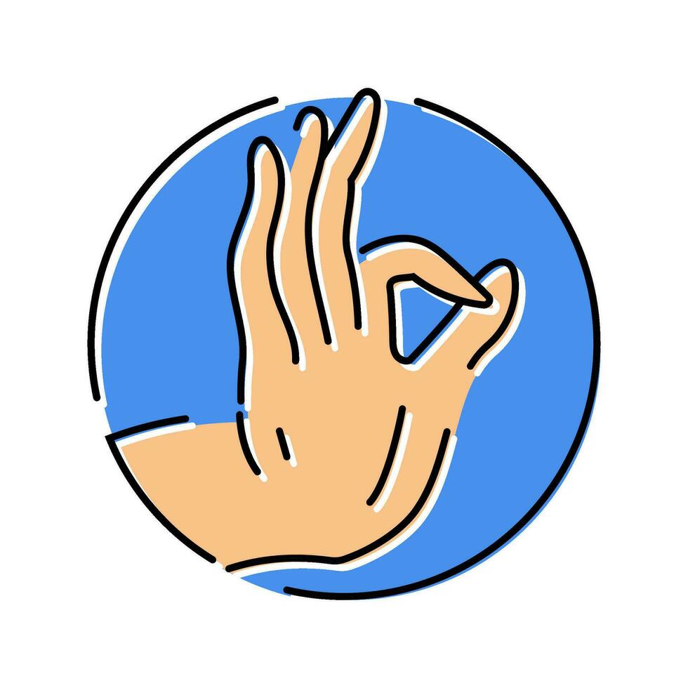 Buddha Hand Geste Mudra Farbe Symbol Vektor Illustration