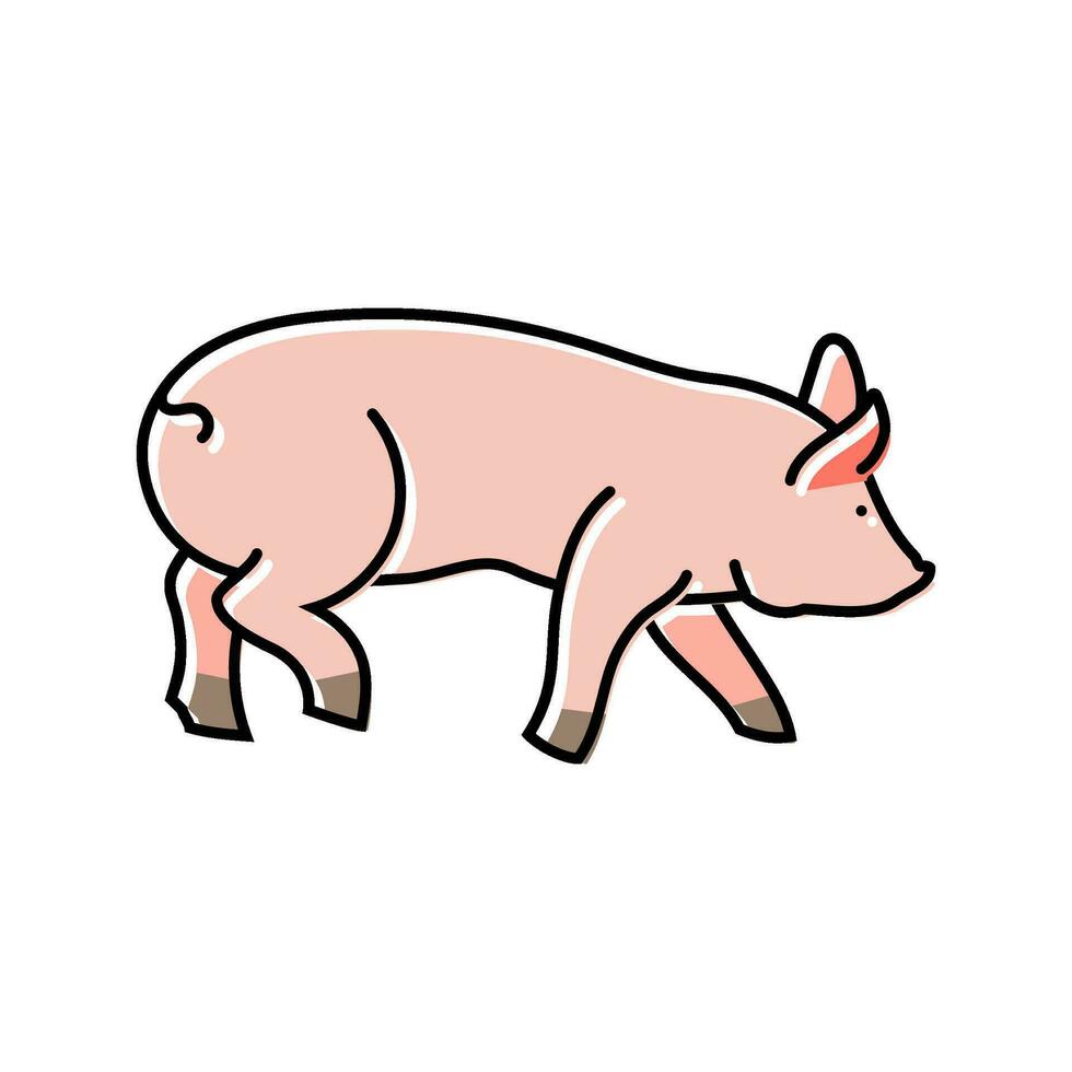 löpning gris bruka Färg ikon vektor illustration