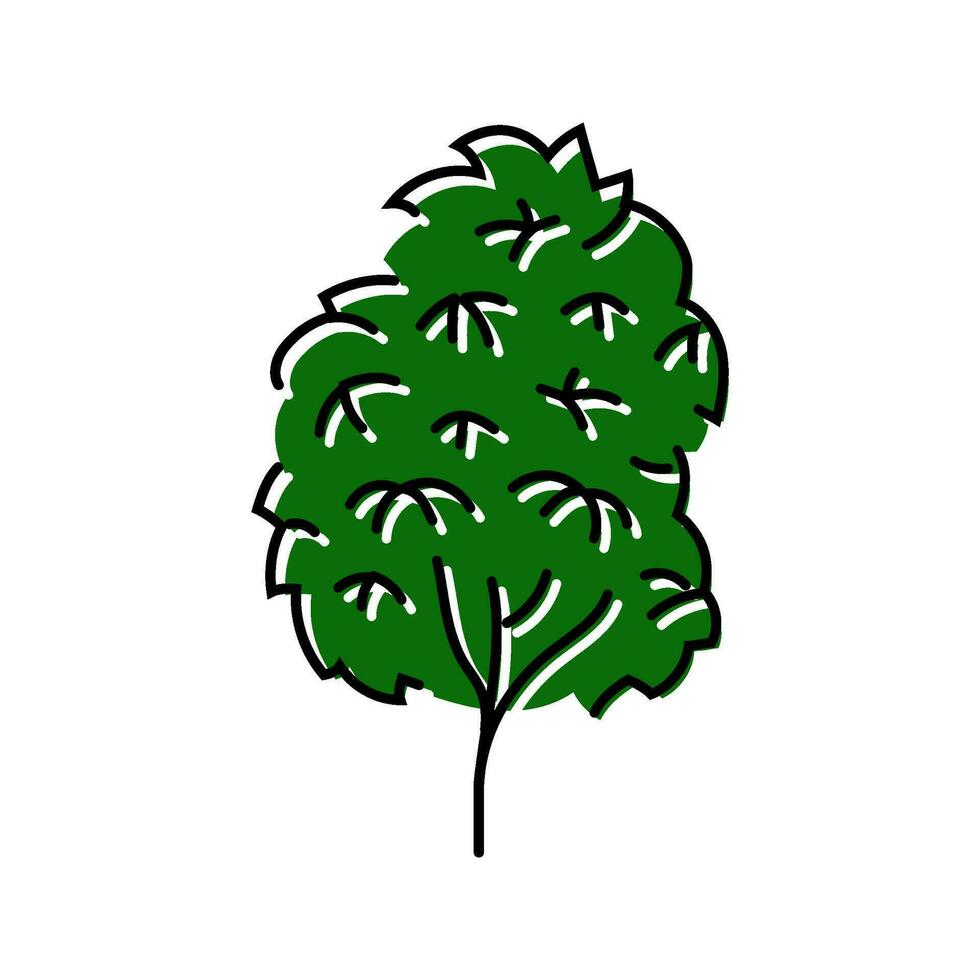 kauri träd djungel amazon Färg ikon vektor illustration