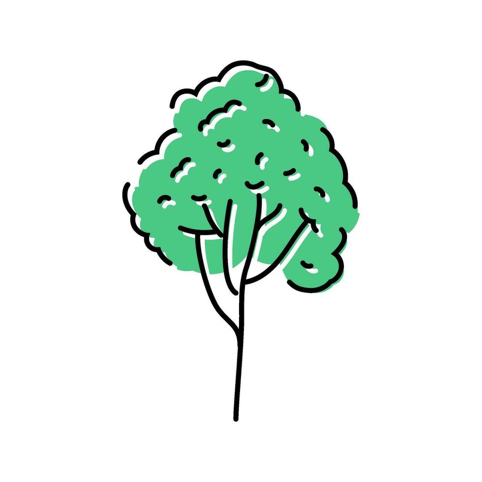 sudd träd djungel amazon Färg ikon vektor illustration
