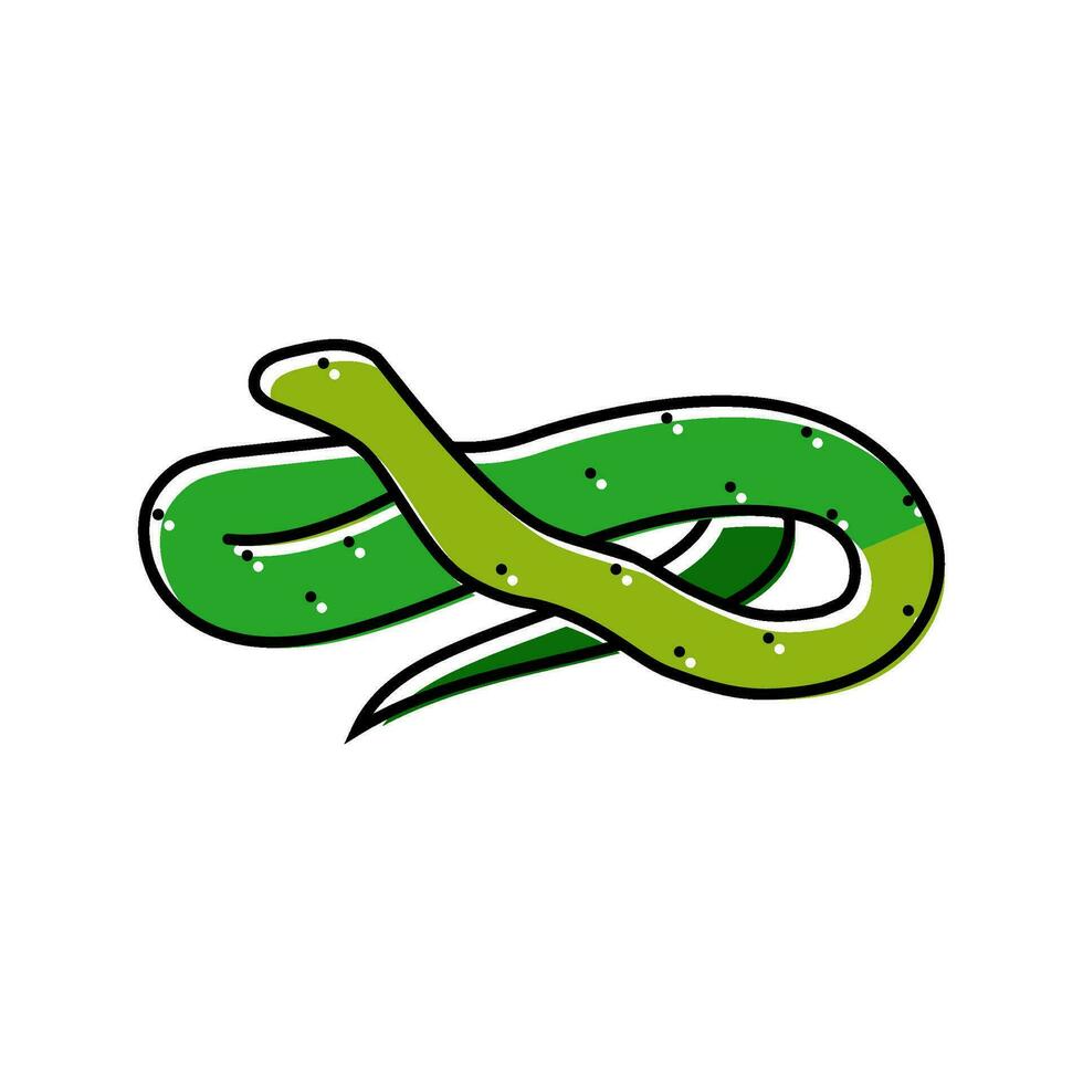 grön träd pytonorm djur- orm Färg ikon vektor illustration