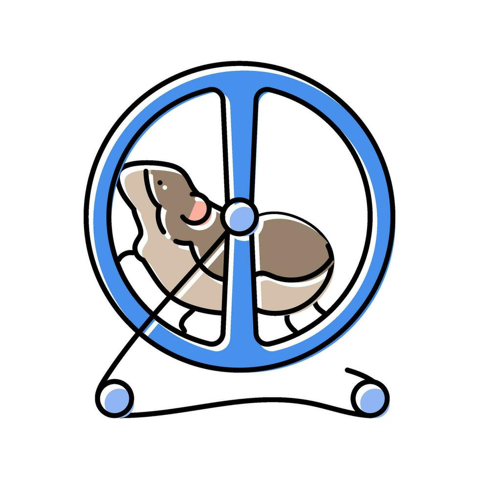 Hamster im Rad Haustier Farbe Symbol Vektor Illustration