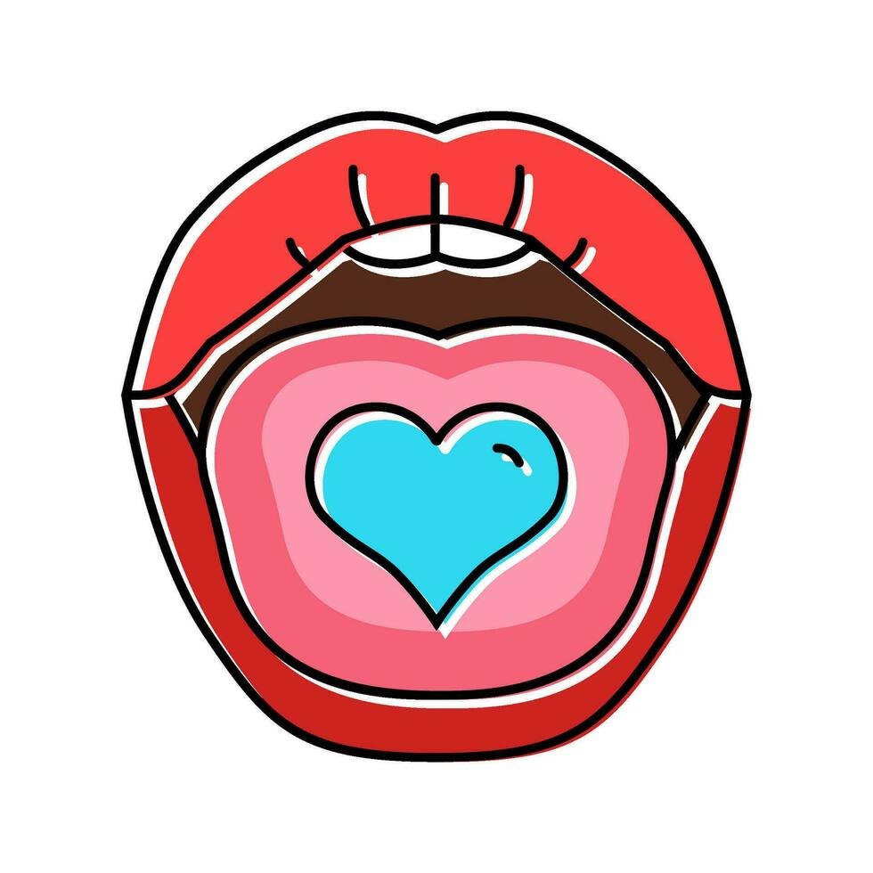 kärlek sexig mun kvinna Färg ikon vektor illustration