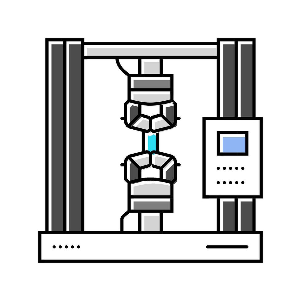 zug testen Materialien Ingenieurwesen Farbe Symbol Vektor Illustration