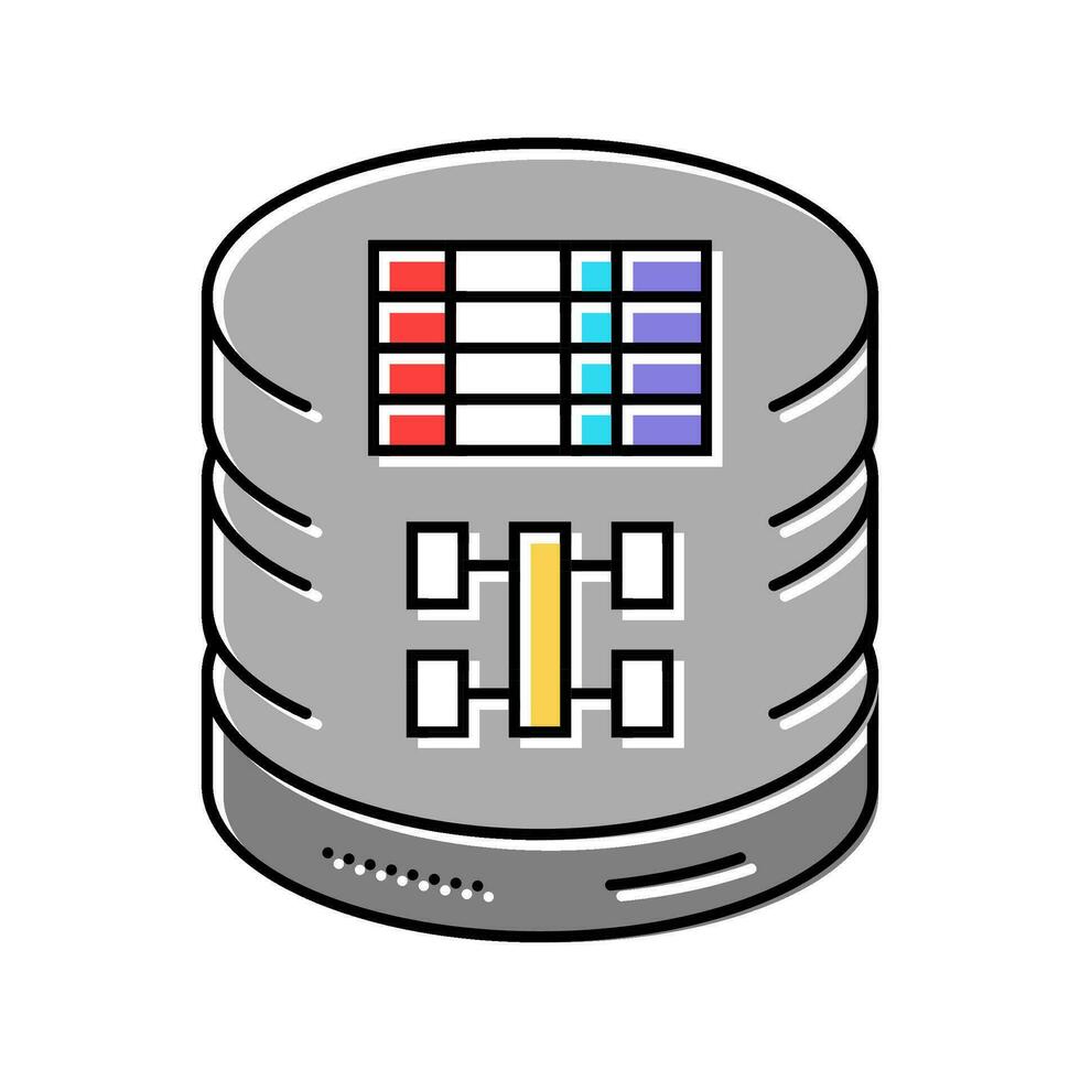 sql Abfrage Datenbank Farbe Symbol Vektor Illustration