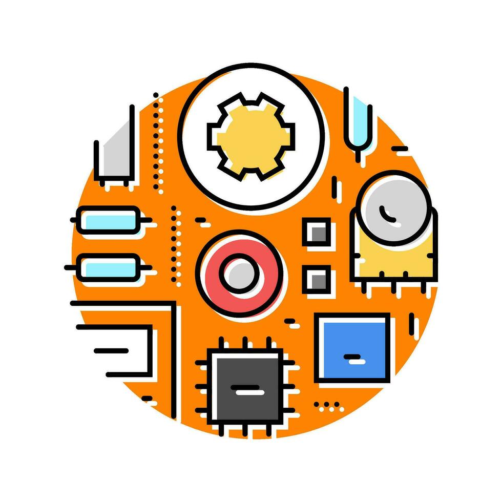 analog Elektronik Farbe Symbol Vektor Illustration