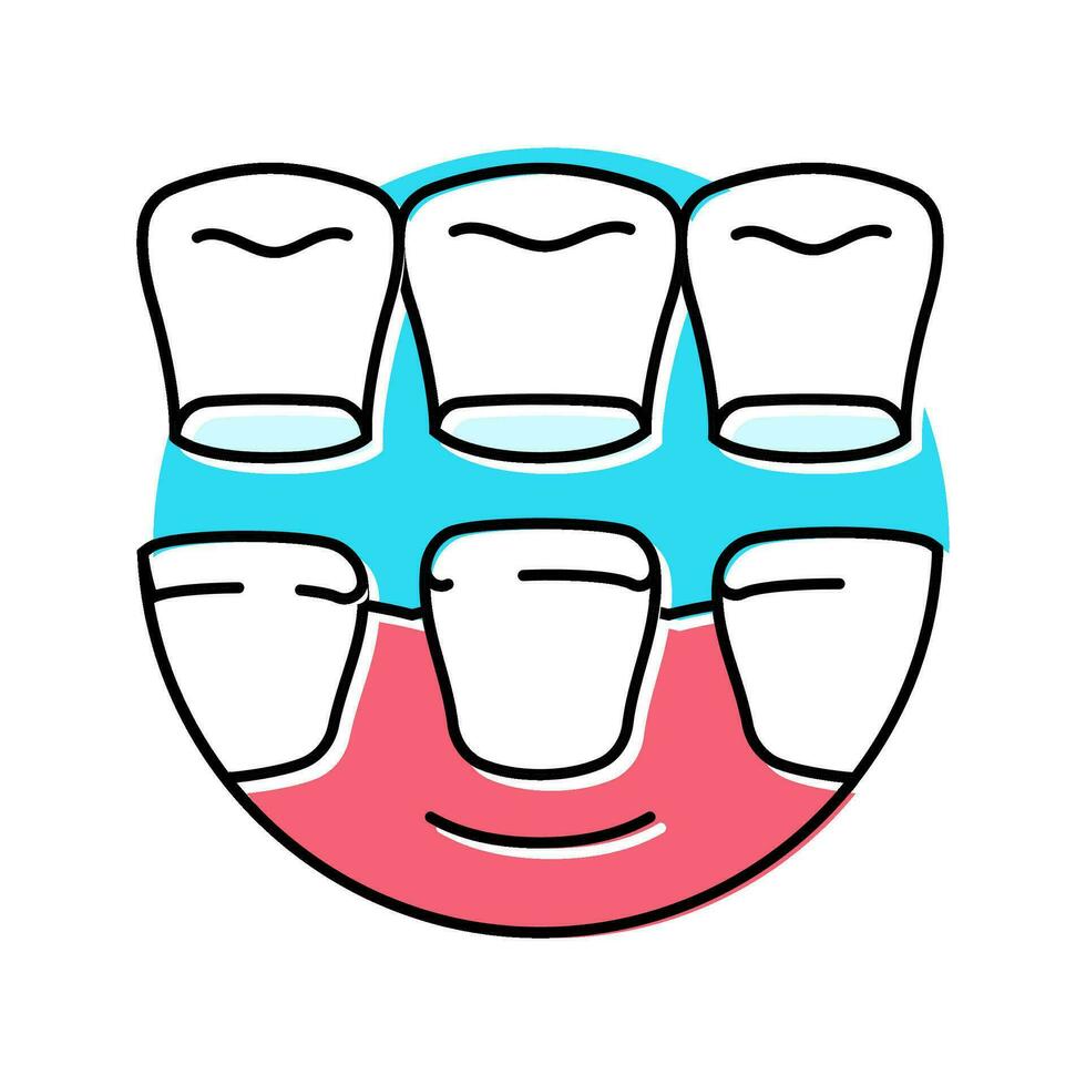 faner dental procedur Färg ikon vektor illustration