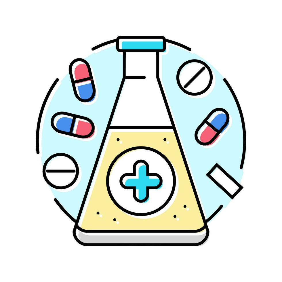 farmakologi apotekare Färg ikon vektor illustration