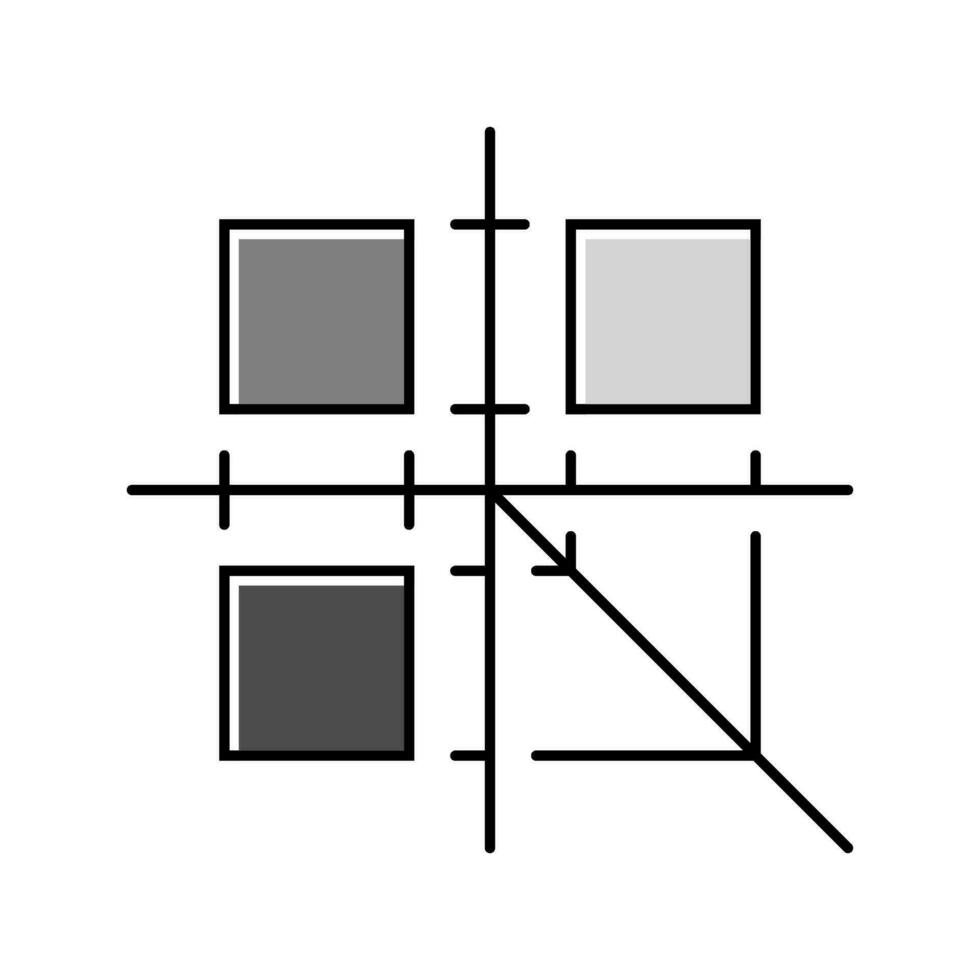 orthographisch Projektionen architektonisch Zeichner Farbe Symbol Vektor Illustration