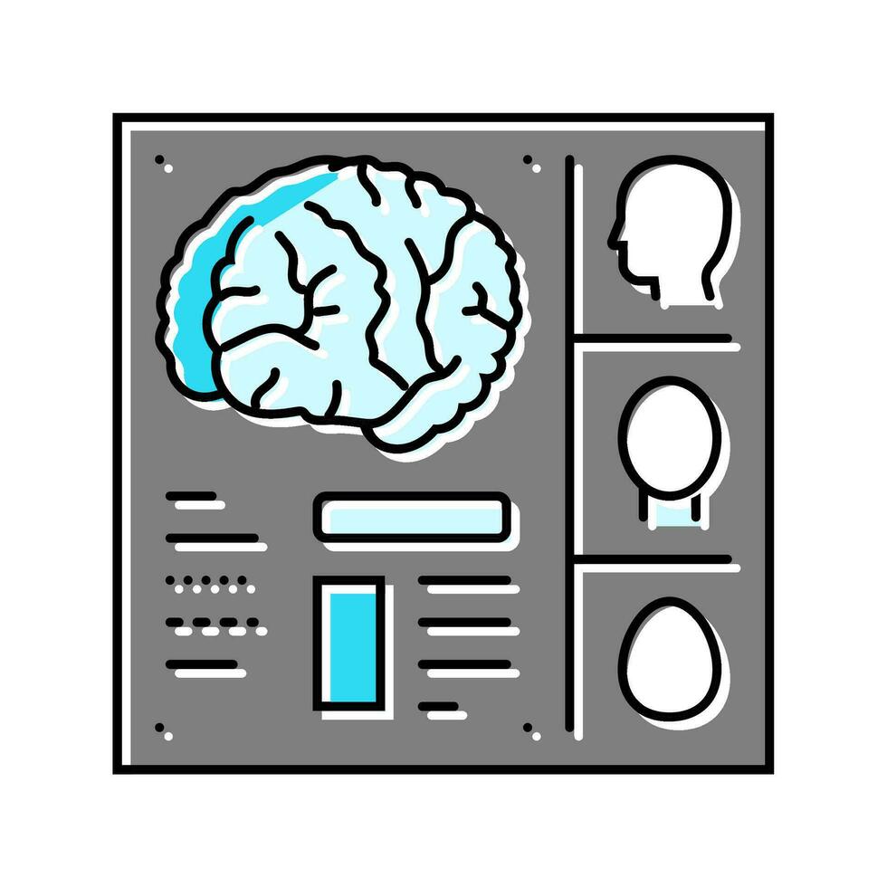 Gehirn Untersuchung Neurologe Farbe Symbol Vektor Illustration