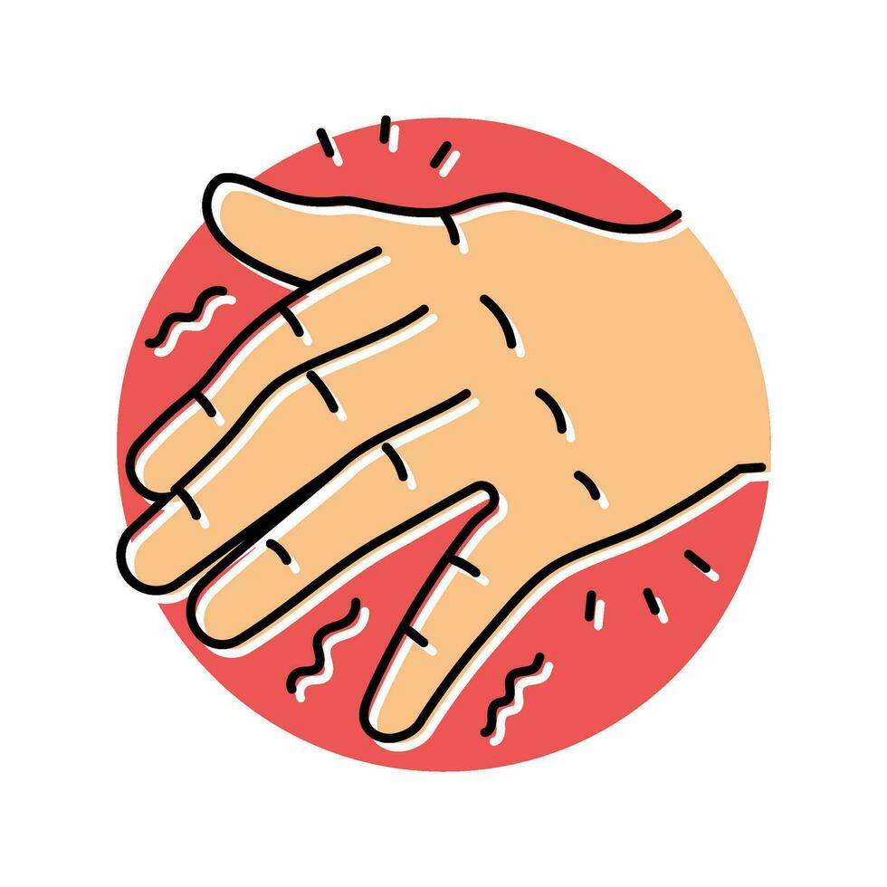 Hand Zittern Krankheit Symptom Farbe Symbol Vektor Illustration