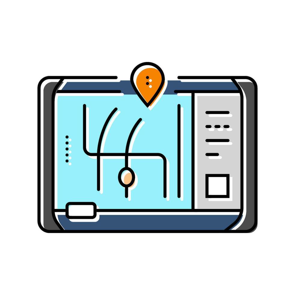 Geographisches Positionierungs System Navigation autonom Lieferung Farbe Symbol Vektor Illustration